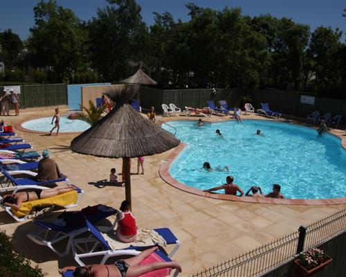 The heated pool at les Genêts campsite in St Jacques