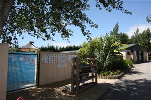 Entrance of the heated pool at les Genêts campsite