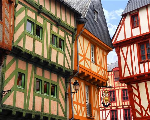 Half-timbered house in Vannes in southern Brittany
